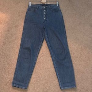 J Brand Heather High Rise Button Fly Cropped Jeans